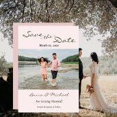 Foto bruiloft, Blush roze, groen, sparen de datum Save The Date