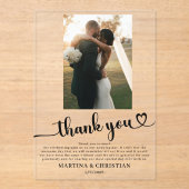 Foto bruiloft Dank u Acryl Uitnodigingen (Voorkant)