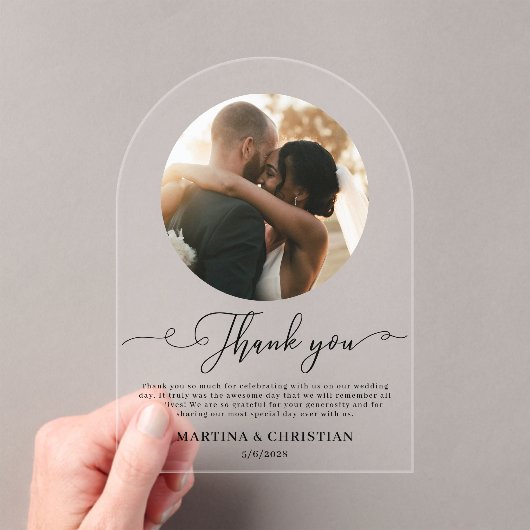 Foto bruiloft Dank u Arch Acryl Uitnodigingen (Insitu (Draagbaar))