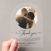 Foto bruiloft Dank u Arch Acryl Uitnodigingen