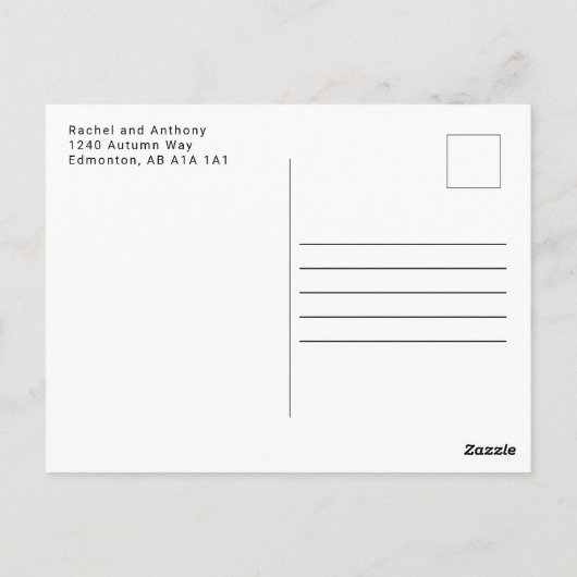 Foto bruiloft Dank u Elegant Minimalist Briefkaart (Achterkant)