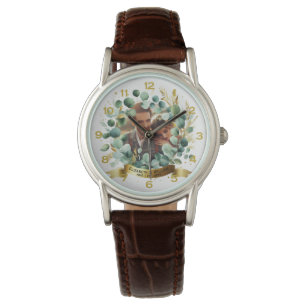 FOTO bruiloft dank u eucalyptus laat cadeau Horloge