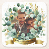 FOTO bruiloft dank u eucalyptus laat gunst Kartonnen Onderzetters (Voorkant)