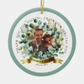 FOTO bruiloft dank u eucalyptus laat gunst Keramisch Ornament (Voorkant)