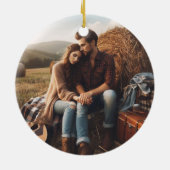 FOTO bruiloft dank u eucalyptus laat gunst Keramisch Ornament (Achterkant)