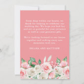 Foto Bruiloft Dank u kaart Peach Floral (Achterkant)