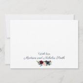 Foto Bruiloft Dank u Kaarten Marine Marsala Bloeme (Achterkant)