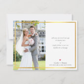 FOTO BRUILOFT DANK U moderne blush roze goud Bedankkaart (Achterkant)