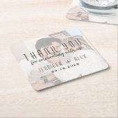 Foto bruiloft Dank u Onderzetter (Schuin)