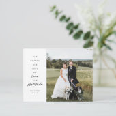 Foto Bruiloft Dankjewel Hartelijk Dank Briefkaart (Staand voorkant)