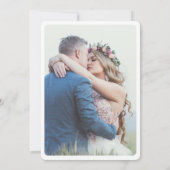 Foto bruiloft eenvoudig elegant zwart-wit kaart (Achterkant)