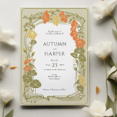 Foto Bruiloft Elegant Bloemen Nuptial Herfst Blade Kaart