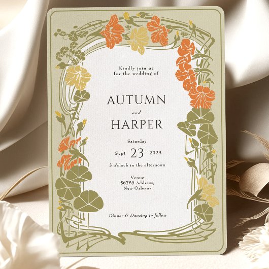 Foto Bruiloft Elegant Bloemen Nuptial Herfst Blade Kaart