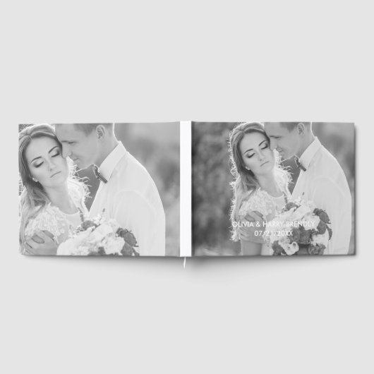 Foto bruiloft gastenboek - witte tekst overlay (Volledig)