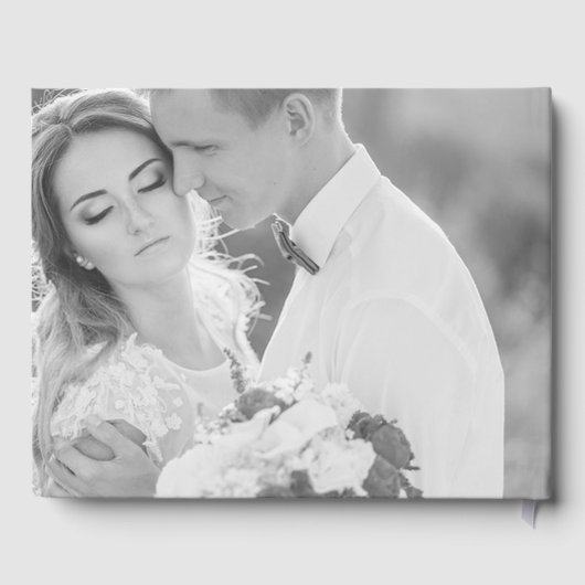 Foto bruiloft gastenboek - witte tekst overlay (Achterkant)