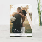 Foto bruiloft gevouwen bedankkaart (Voorkant)