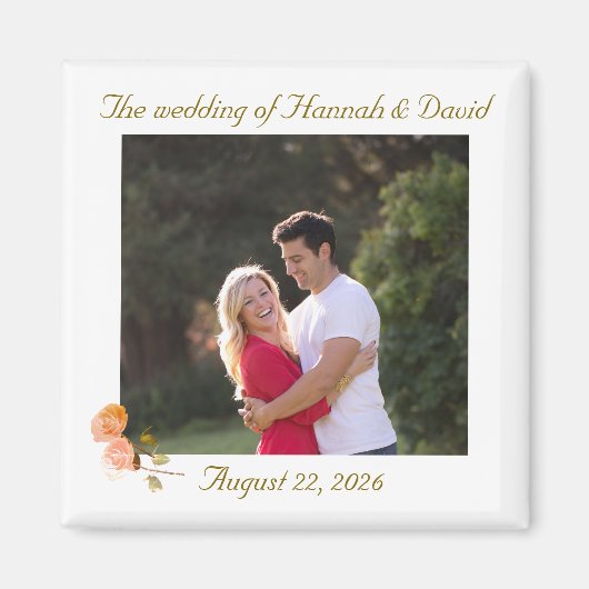  foto bruiloft gunst magneet (Voorkant)