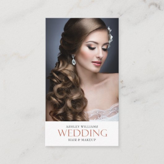 Foto Bruiloft Haar & Make-up Visitekaartje (Voorkant)