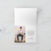 Foto bruiloft handgeschreven script Custom Bedankkaart (Binnen)