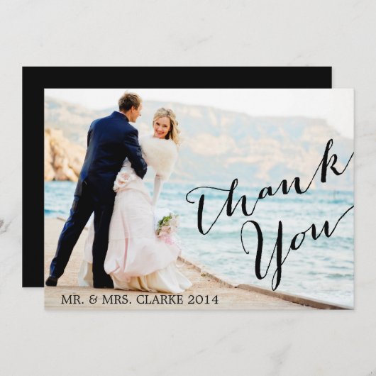 Foto bruiloft - Hartelijk dank Bedankkaart (Voorkant / Achterkant)