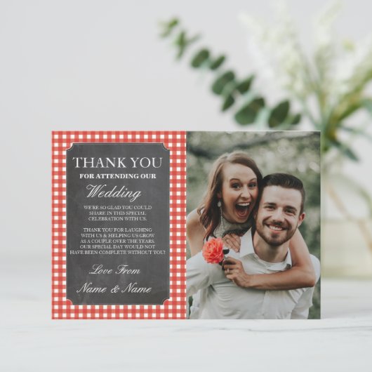 Foto bruiloft Hartelijk dank Bedankkaart (Staand voorkant)