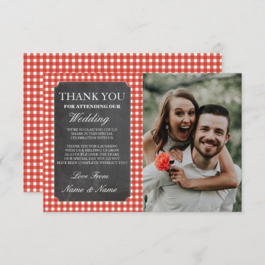 Foto bruiloft Hartelijk dank Bedankkaart (Voorkant / Achterkant)