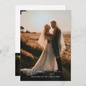 Foto bruiloft Hartelijk dank Bedankkaart (Voorkant / Achterkant)