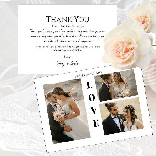 Foto bruiloft Hartelijk dank Briefkaart