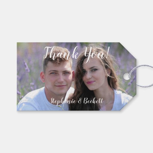 Foto bruiloft Hartelijk dank Cadeaulabel (Voorkant (Horizontaal))