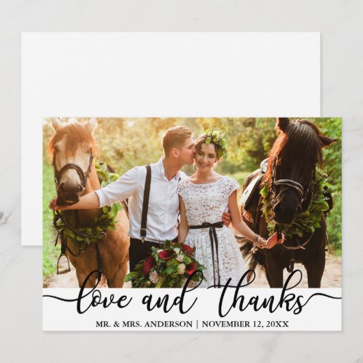 Foto bruiloft Hartelijk dank | Kaart Liefde en Bed (Voorkant / Achterkant)