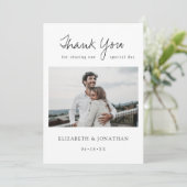 Foto bruiloft - Hartelijk dank - Kaart met modern  (Staand voorkant)