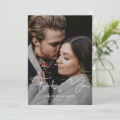 Foto bruiloft - Hartelijk dank - Kaart met modern  (Staand voorkant)