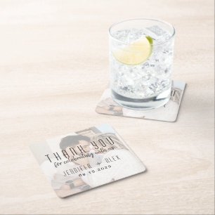 Foto bruiloft Hartelijk dank Kartonnen Onderzetters