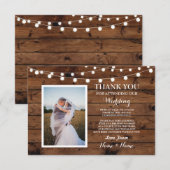 Foto bruiloft Hartelijk dank Verloving Hout Light Bedankkaart (Voorkant / Achterkant)