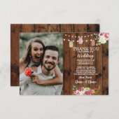 Foto bruiloft Hartelijk dank Verloving Jars Wood Kaart (Voorkant / Achterkant)