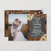 Foto bruiloft Hartelijk dank Verloving Zonnebloem Kaart (Voorkant / Achterkant)