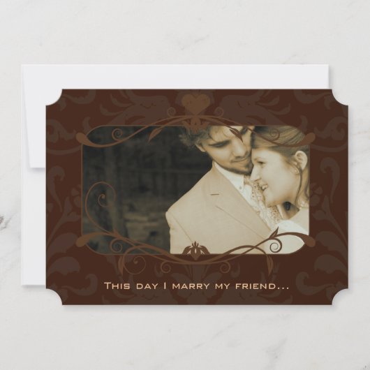 Foto bruiloft Ik trouw met mijn vriend-Chocolate Kaart (Voorkant)