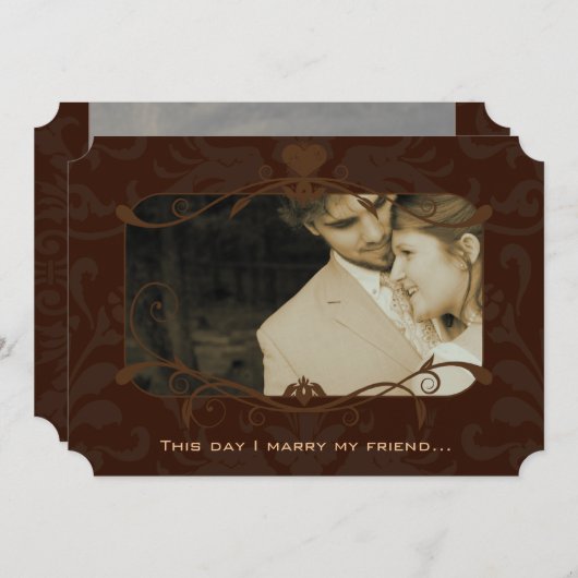 Foto bruiloft Ik trouw met mijn vriend-Chocolate Kaart (Voorkant / Achterkant)