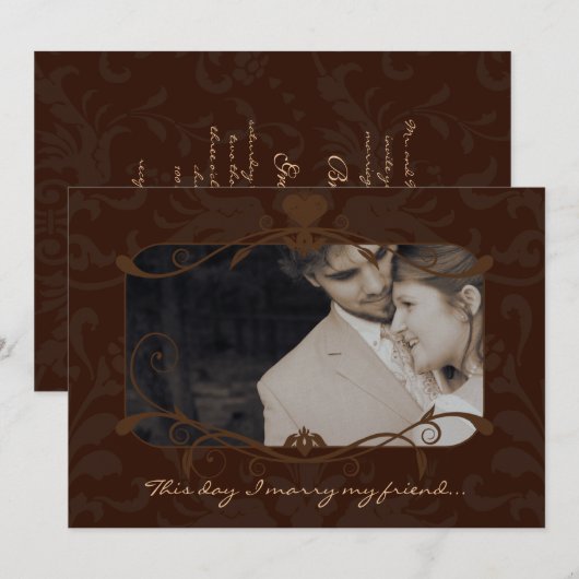 Foto bruiloft Ik trouw met mijn vriend-Chocolate Kaart (Voorkant / Achterkant)