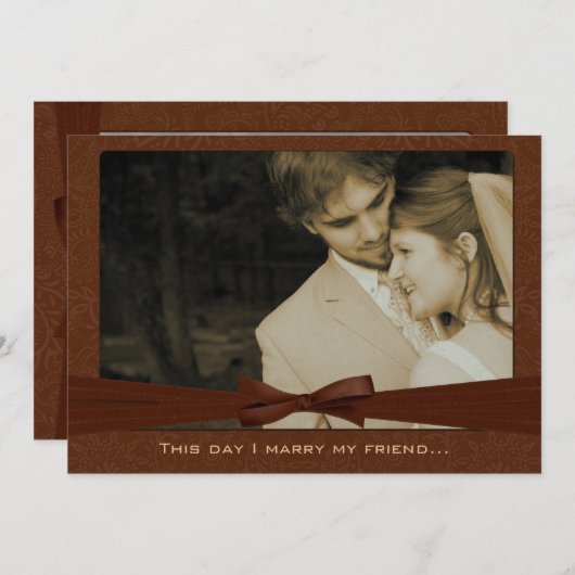 Foto bruiloft Ik trouw met mijn vriend-Chocolate Kaart (Voorkant / Achterkant)