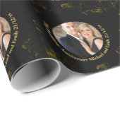 FOTO Bruiloft Jubileum CADEAU WRAP zwart goud Cadeaupapier (Rol Hoek)