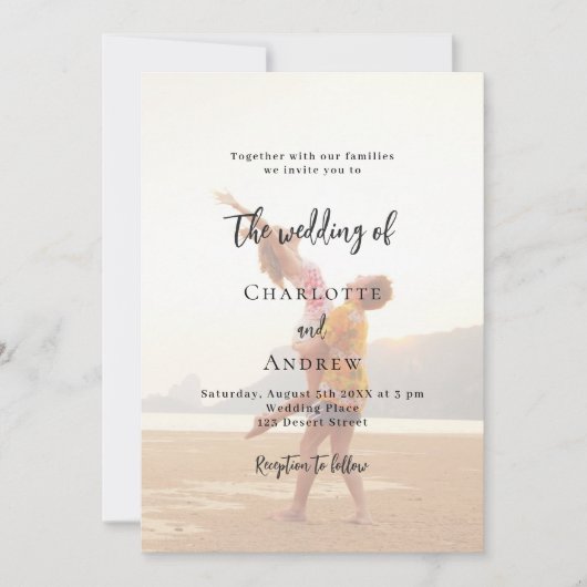 Foto bruiloft kaart (Voorkant)