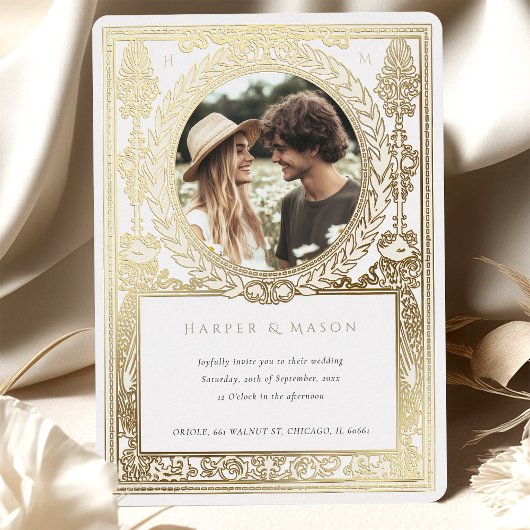 foto bruiloft Laurel Folie Uitnodiging