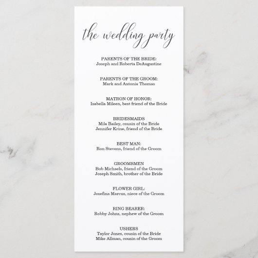 Foto bruiloft massa / ceremonie programma fan programmakaart (Achterkant)