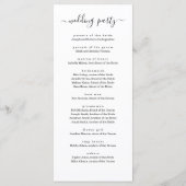 Foto bruiloft massa / ceremonie programma fan programmakaart (Achterkant)