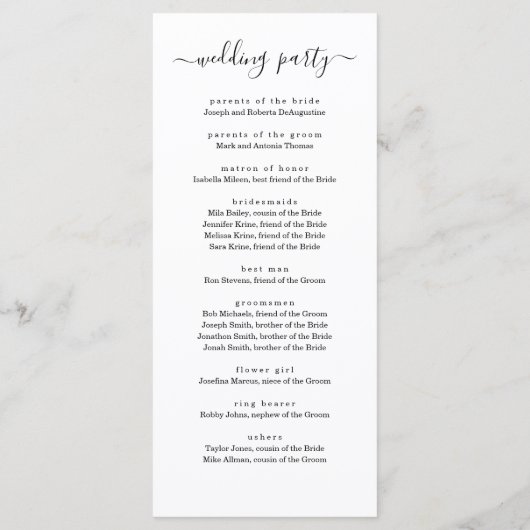 Foto bruiloft massa / ceremonie programma fan programmakaart (Achterkant)