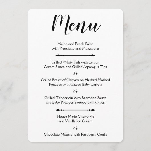 Foto Bruiloft Menu Kaart (Achterkant)