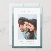Foto Bruiloft met Waterverf Rand Save The Date (Voorkant)