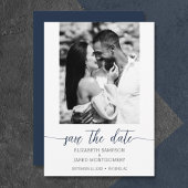 Foto bruiloft Navy Blue Save the Date
