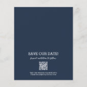 Foto bruiloft Navy Blue Save the Date (Achterkant)